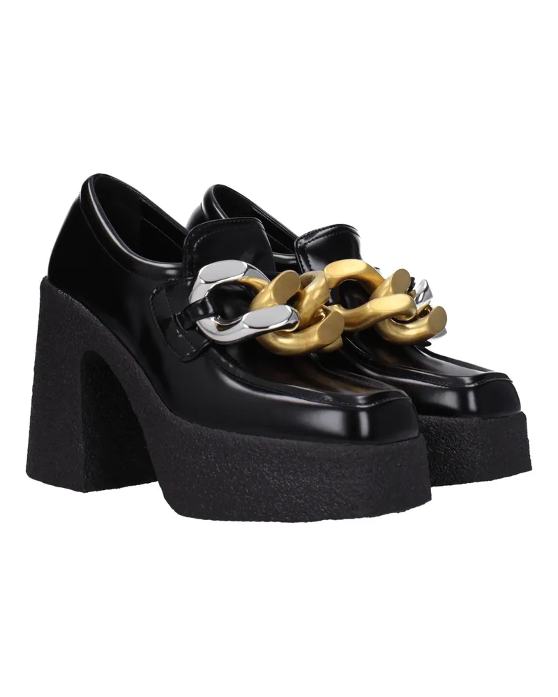 Stella McCartney Women's Black Leather Platform Loafers Black