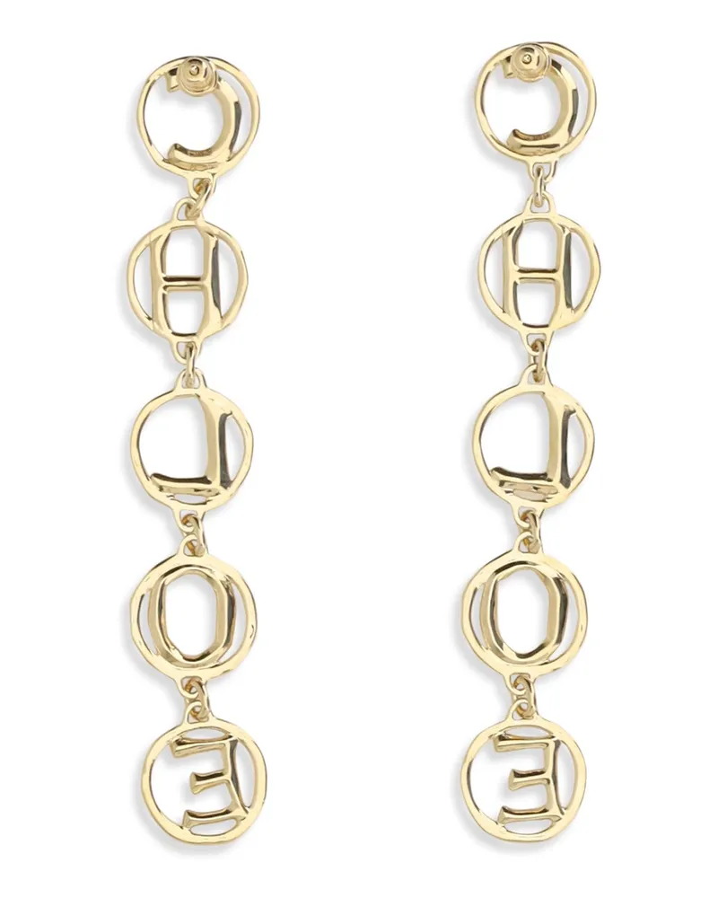 Chloé Women's Drop Earrings Script Vintage Gold Brass Gold