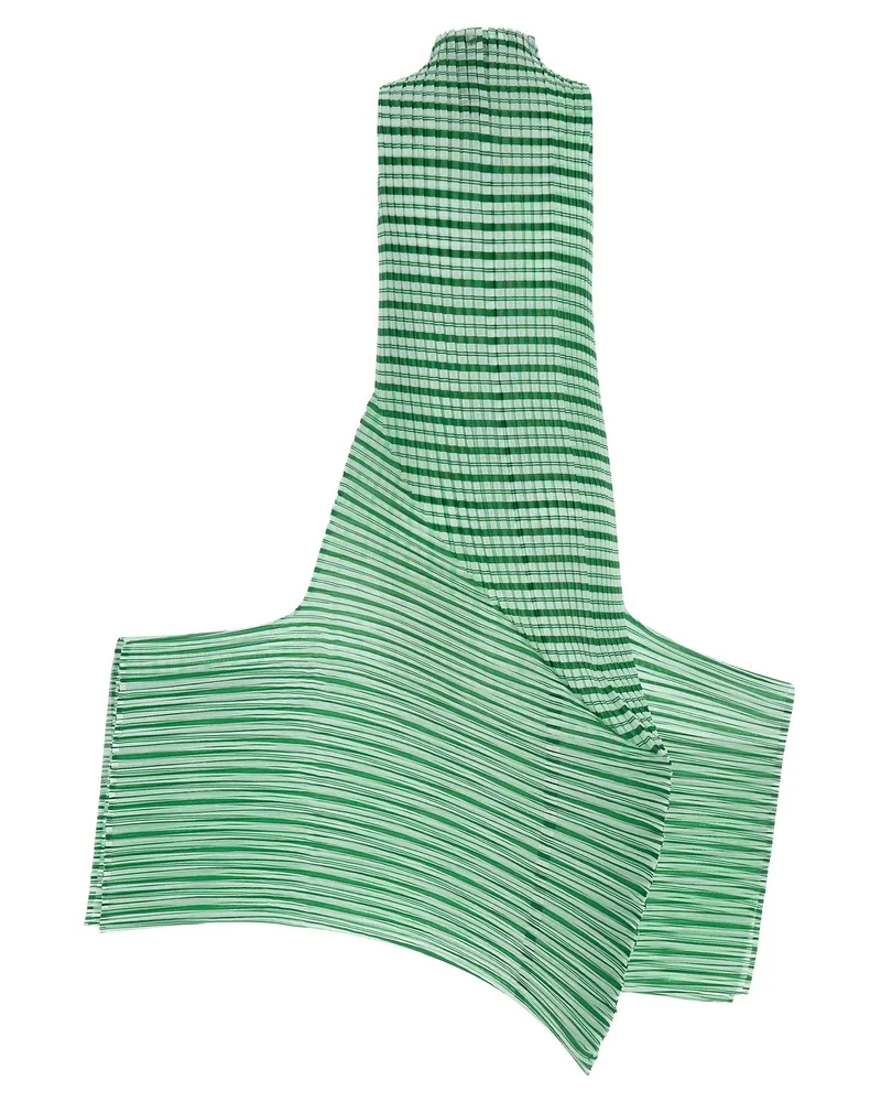 Issey Miyake Women's Bicolor Polyester Long Dress Green