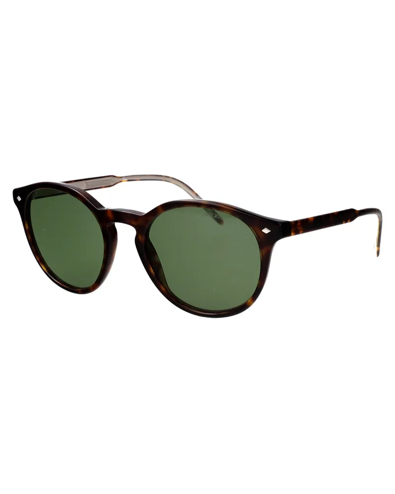 Giorgio Armani 0AR8211 Acetate Round Sunglasses — Brown Brown