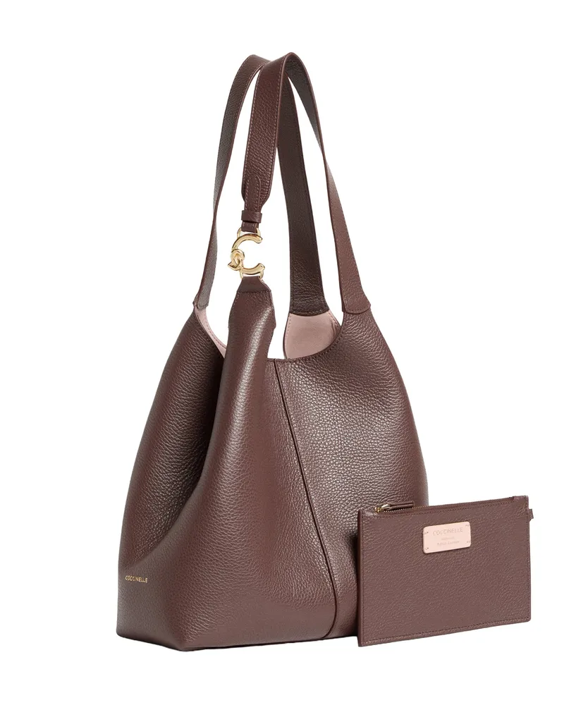 Coccinelle Women's Shoulder Bag C-Easy Berry Bovine Leather; Lining: Pu Brown