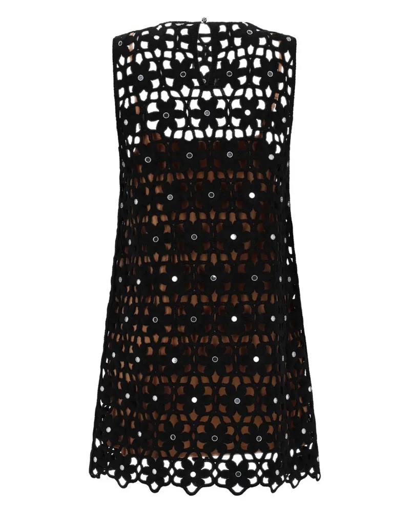 Michael Kors Crochet Knit Mini Dress — Black Black