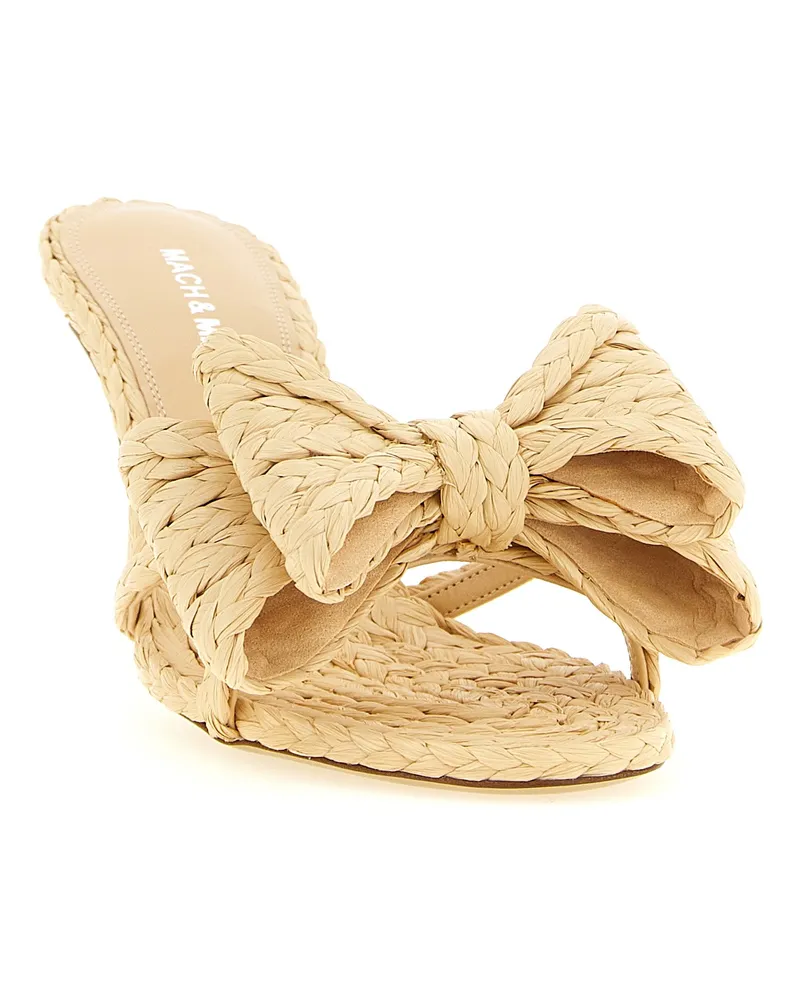 Mach & Mach Women's Beige Raffia Stiletto Heel Sandals Beige