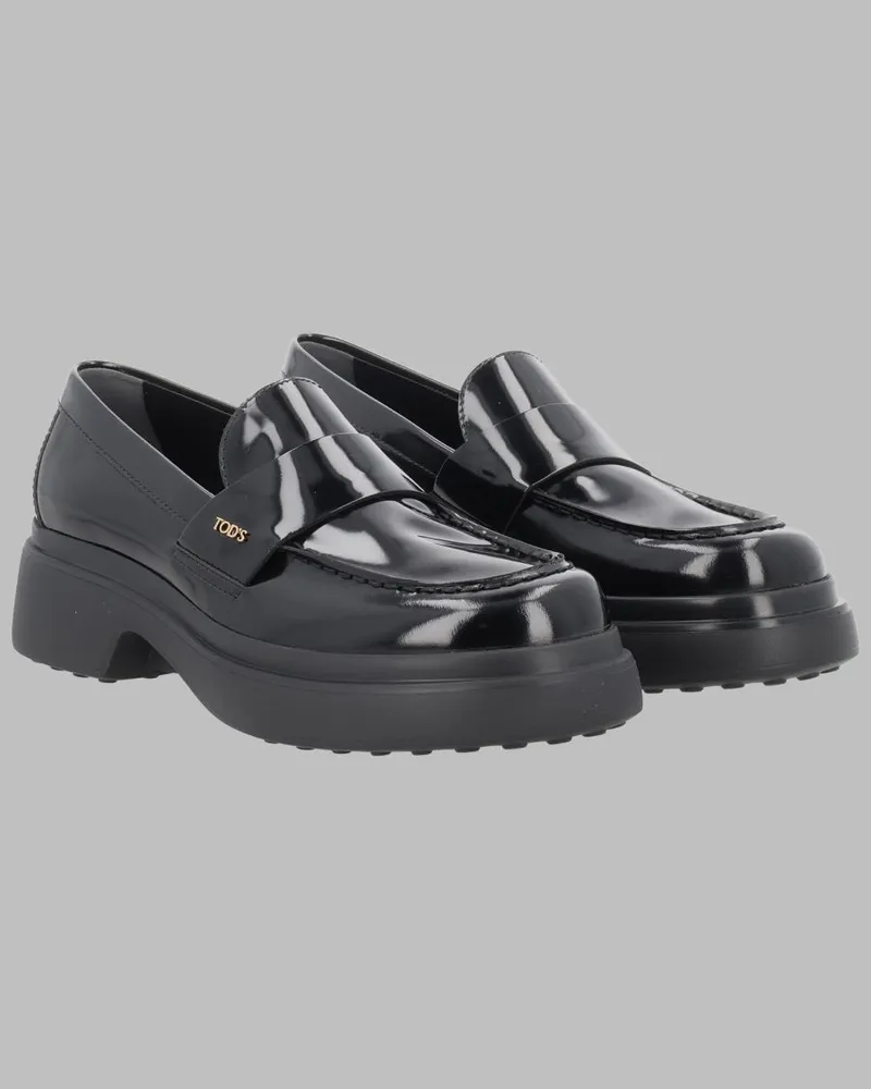 TOD'S Brushed Calfskin Moccasin — Black Black