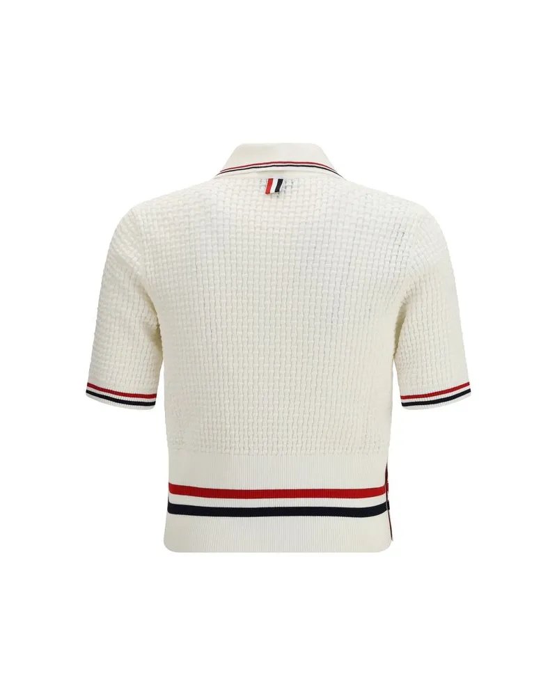 Thom Browne Men's White Cotton Polo Shirt White