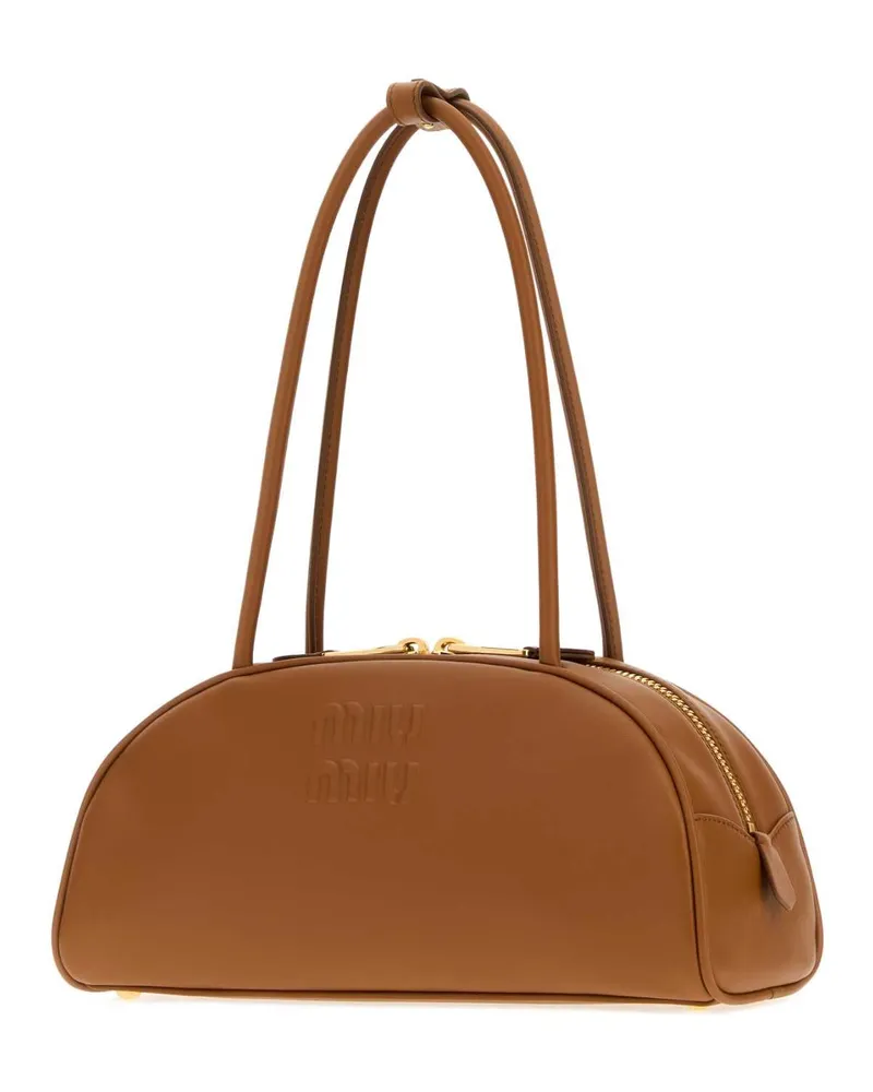 Miu Miu Women's Beau Shoulder Bag Brown Leather Brown