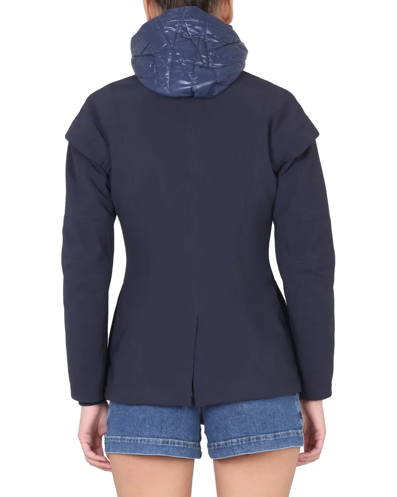 K-Way Hooded Windbreaker Jacket — Blue Blue