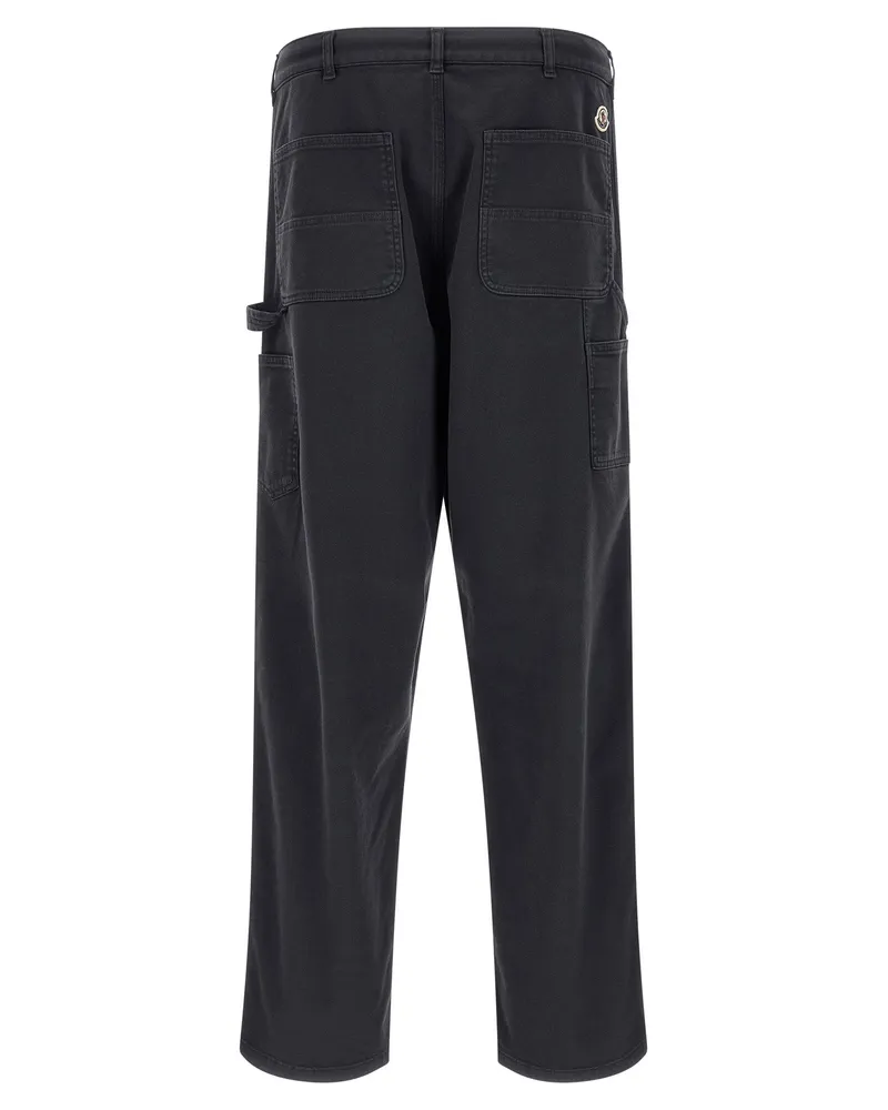 Moncler Cotton Blend Gabardine Cargo Pants — Black Black