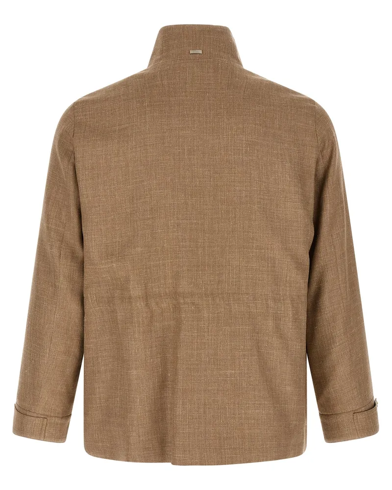 Herno Women's Beige Wool Full-Length Jacket Clothing Beige