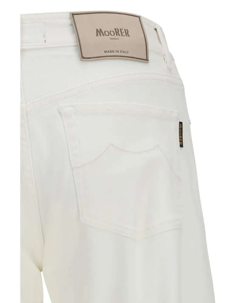 MOORER Men's Jeans Milton-15 White Cotton White