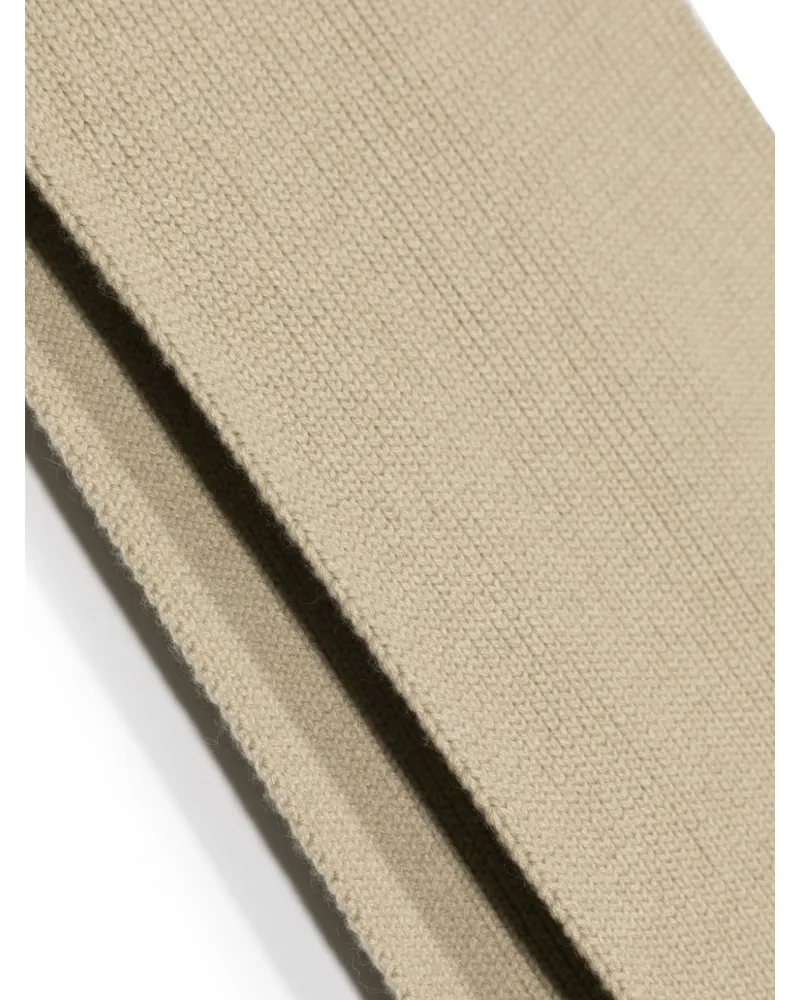 Burberry EKD-Embroidered Cashmere Scarf — Beige Beige