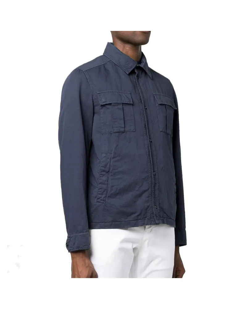 Herno Men's Blue Cotton Coat Clothing Blue