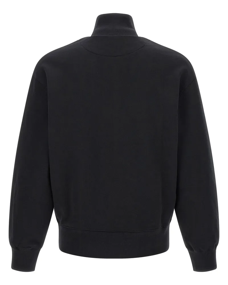 Kitsuné Organic Cotton Half-Zip Sweatshirt — Black Black