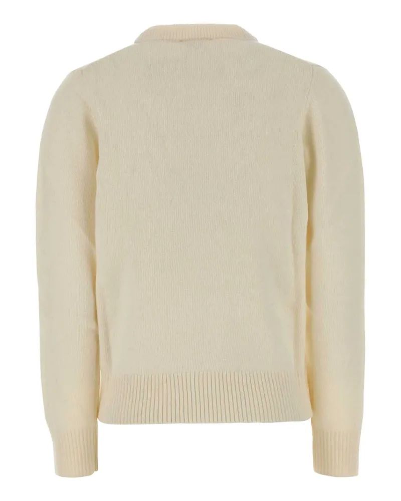 Ganni Women's Ivory Wool Blend Sweater Egret Maglieria Beige