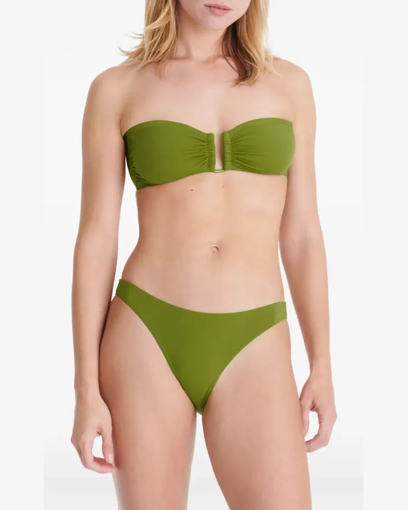 Eres Ruched Bandeau Bikini Top — Olive Green Olive