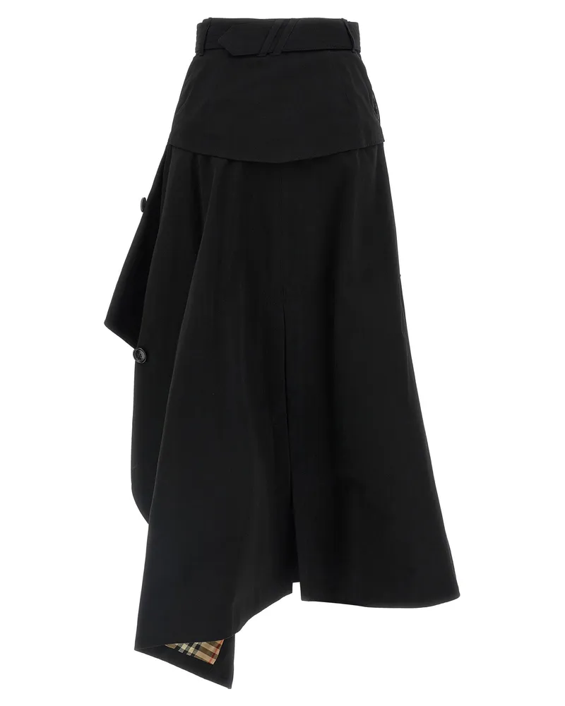 Burberry Deconstructed Trench Skirt — Black Black