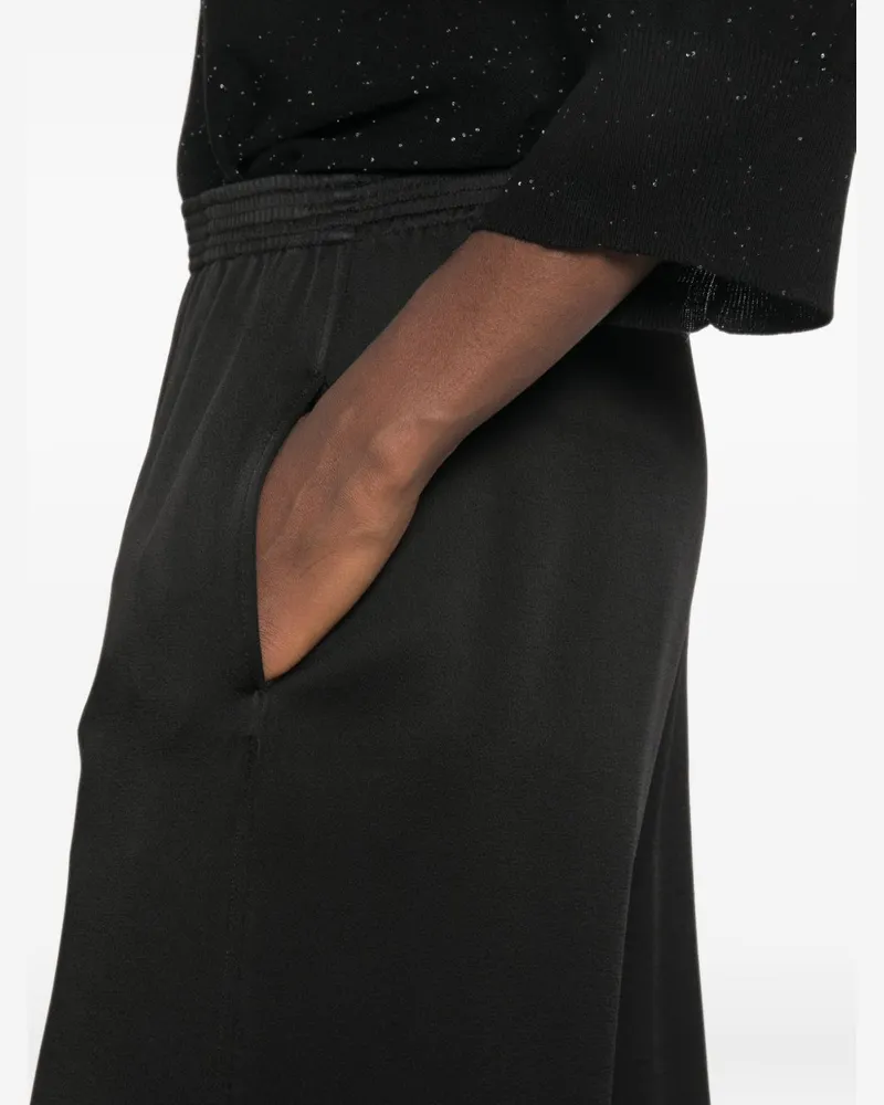 Fabiana Filippi Wide-Leg Satin Trousers — Black Black
