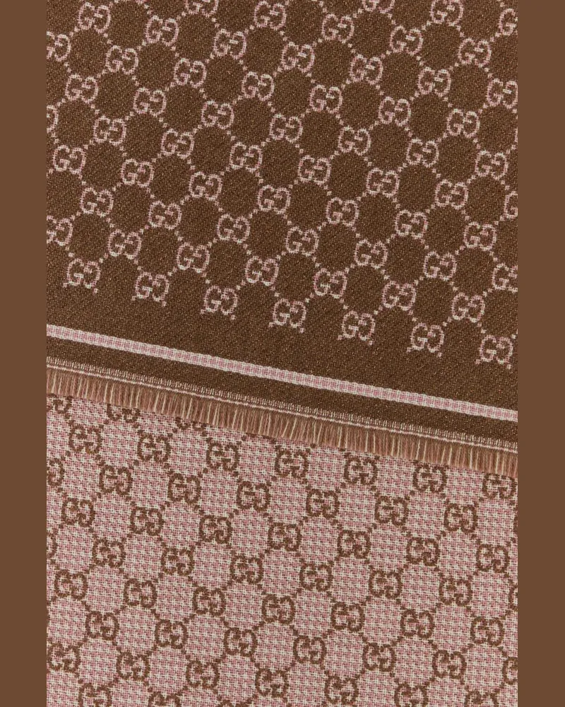 Gucci Women's Scarf New Lux Stenmix 47x180 Brownpink Wo Vi Mz Pa Sciarpe E Foulard Scarfs Brown