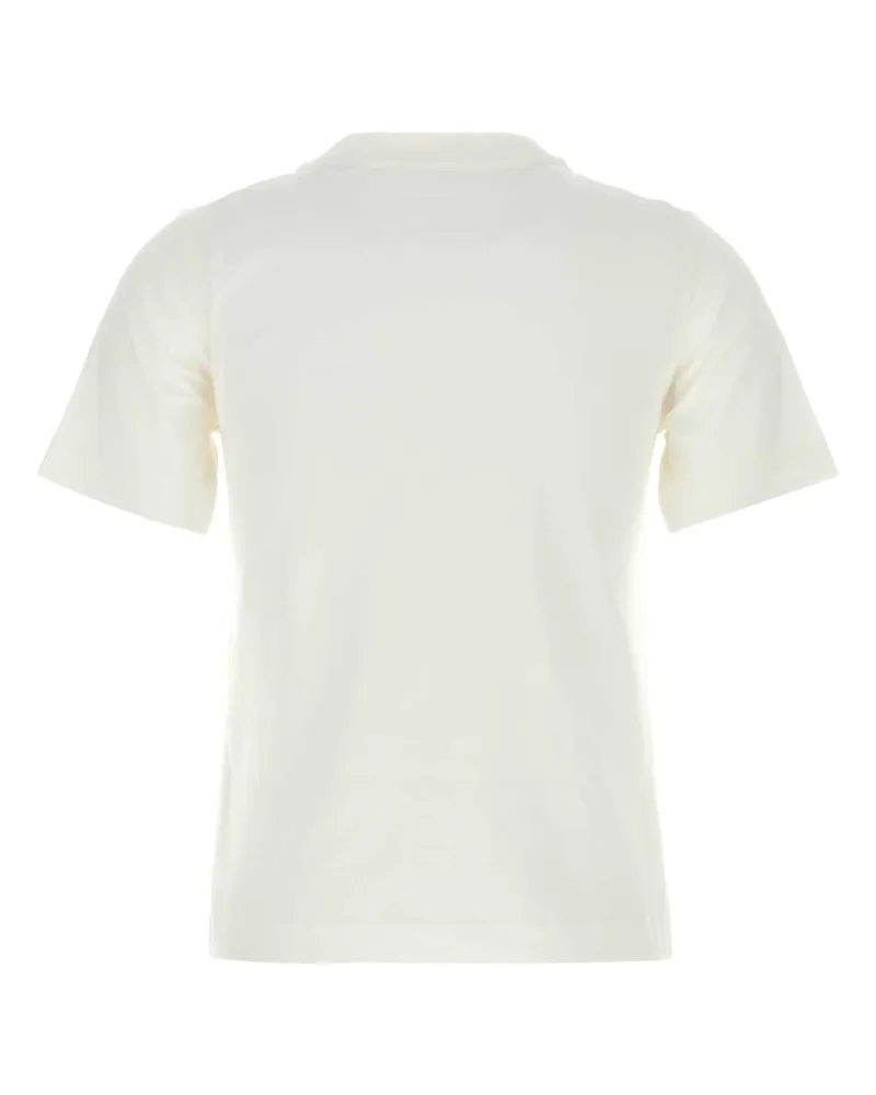 Burberry Logo-Embroidered Cotton T-Shirt — White White