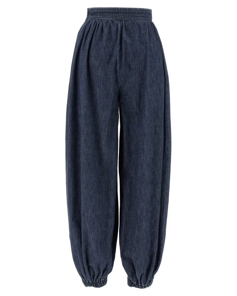 Valentino Garavani Chambray Cotton Denim Joggers — Indigo Indigo