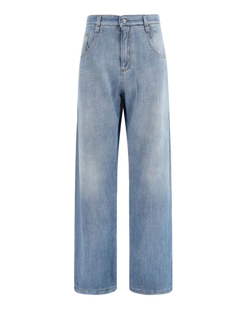 Ermanno Scervino Resca Textured Weave Jeans — Blue Blue