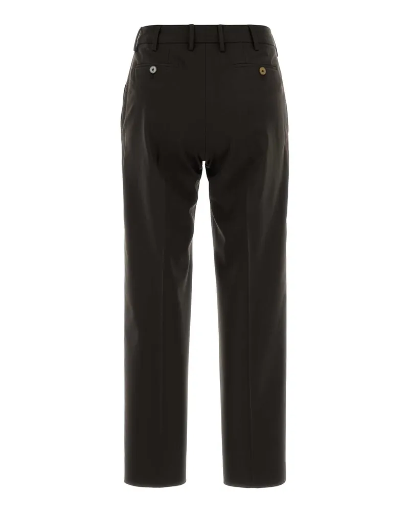 PT TORINO Women's Dark Brown Stretch Wool Pant Marrone Pantaloni Trousers Brown