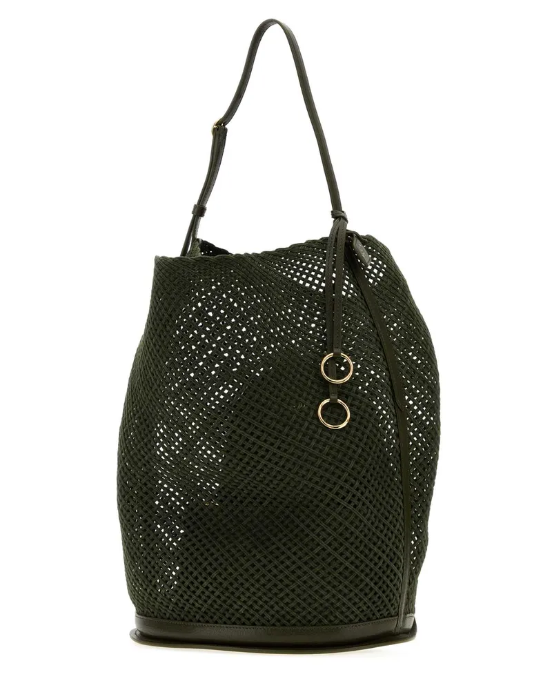 Alaïa Suede Bucket Bag — Green Green