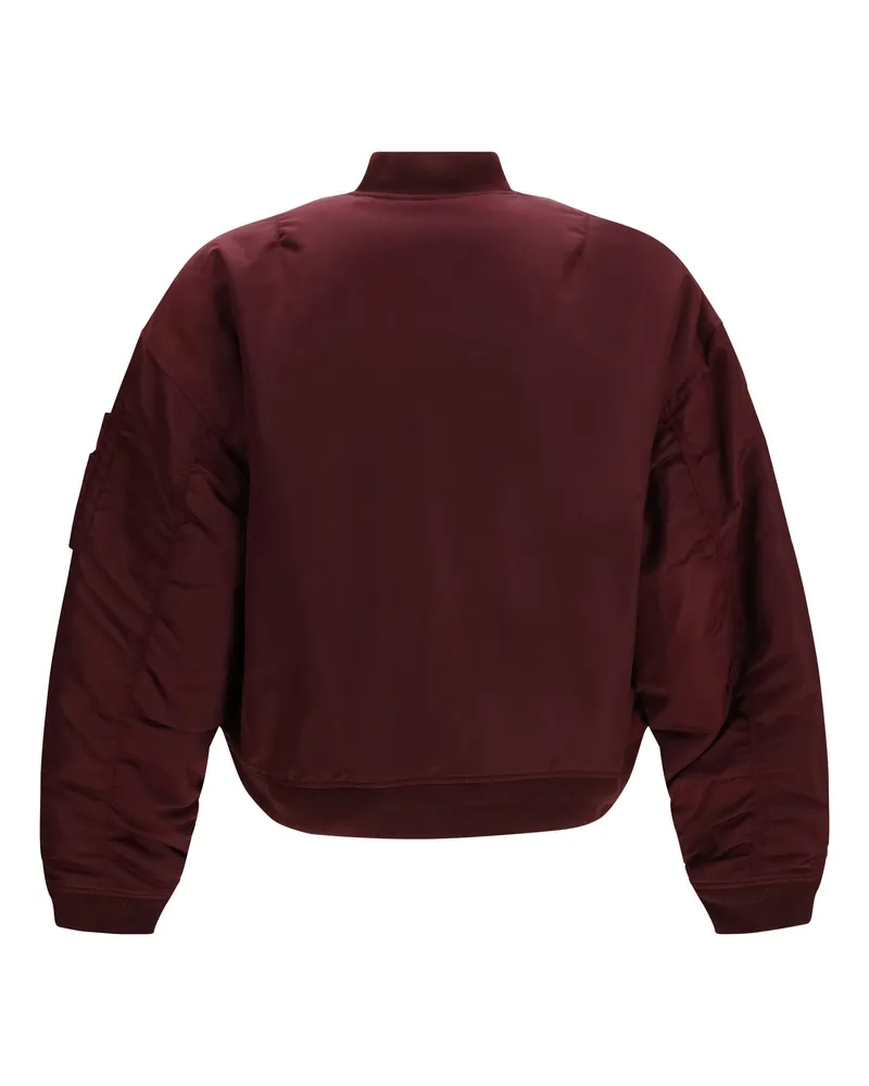 Dsquared2 Men's 80s Nylon Bomber Jacket Bordeaux Down Coat Burgundy