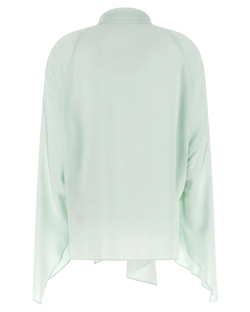 Stella McCartney Lavallière Silk Blouse — Green Green
