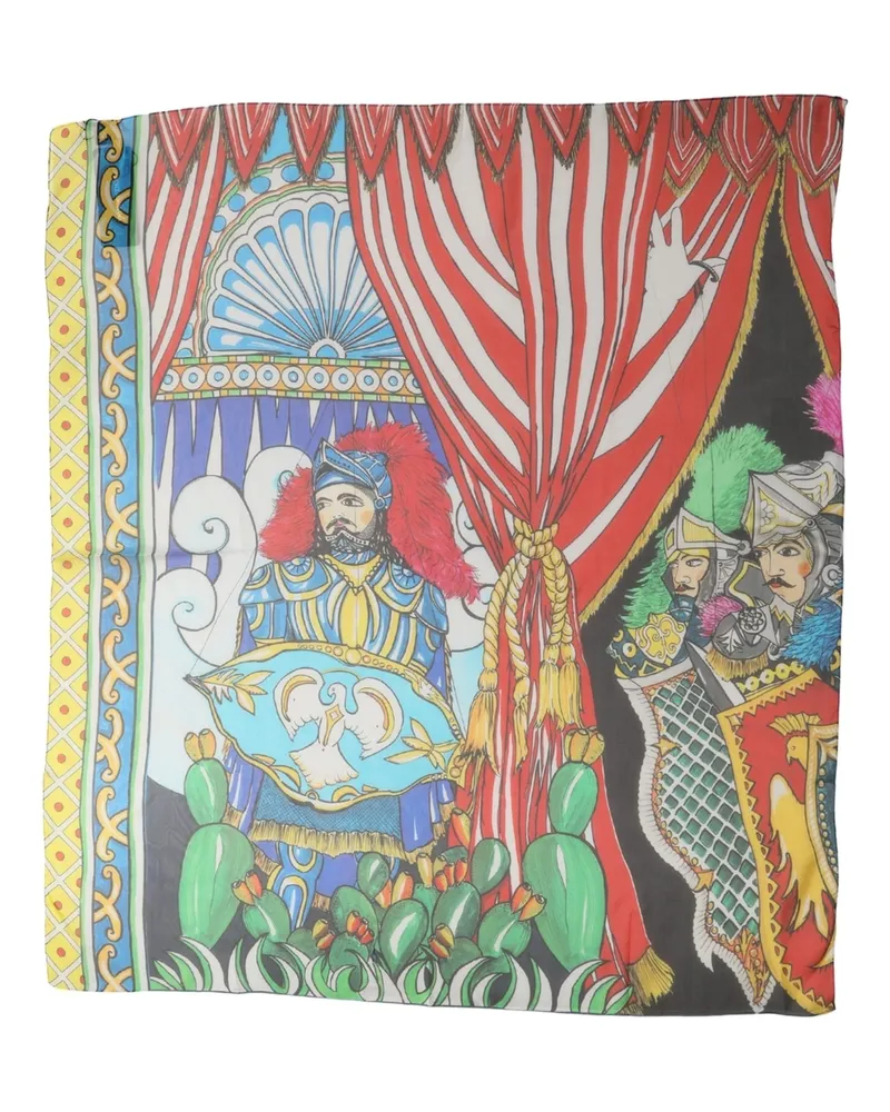 Dolce & Gabbana Printed Silk Square Scarf — Multicolor Multicolor