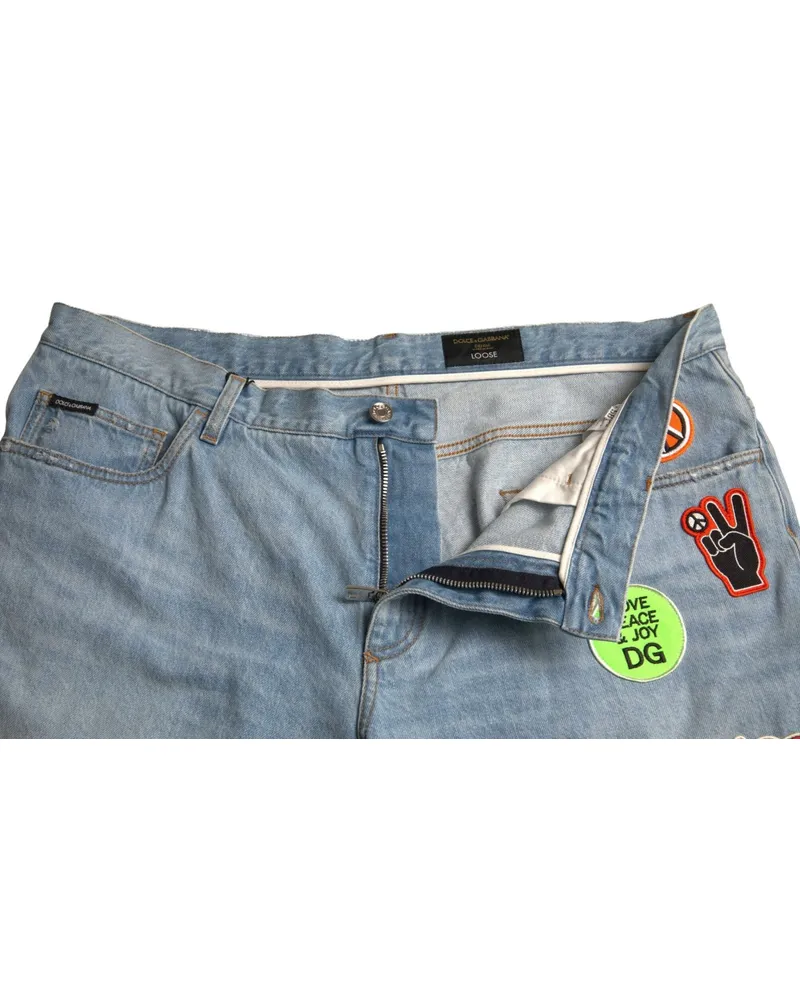 Dolce & Gabbana Light Blue Cotton Men Bermuda Denim Shorts Blue