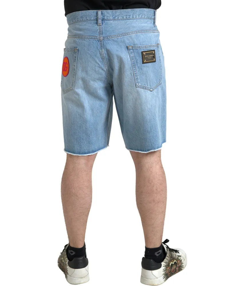 Dolce & Gabbana Light Blue Cotton Men Bermuda Denim Shorts Blue