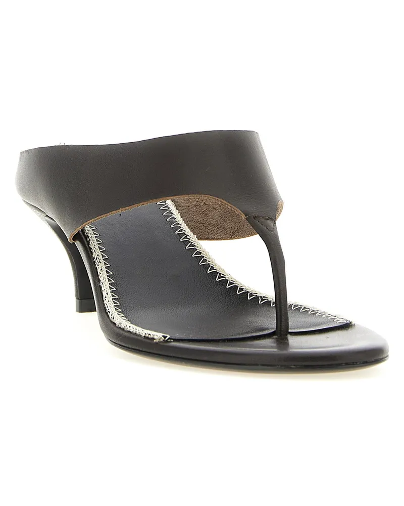 Magda Butrym Leather Thong Sandal — Black Black