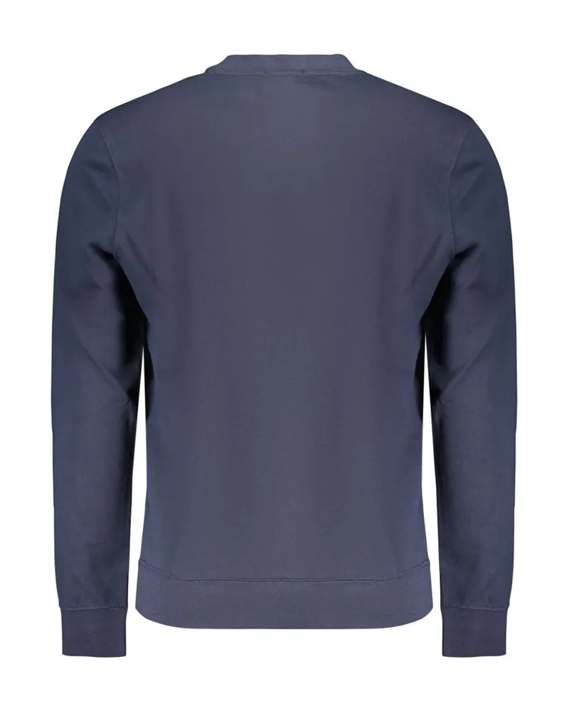 Calvin Klein Logo-Embroidered Cotton Sweatshirt — Blue Blue