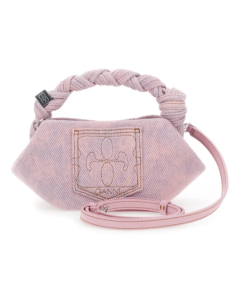 Ganni Women's Handbag Bou Mini Pink Denim Handbags Hand Bags Pink