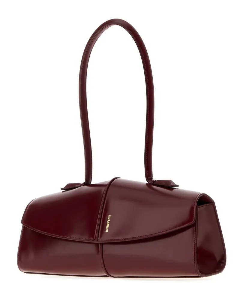 Jil Sander Women's Tiziano Red Leather Linea Shoulder Bag 611 Borse A Mano Red