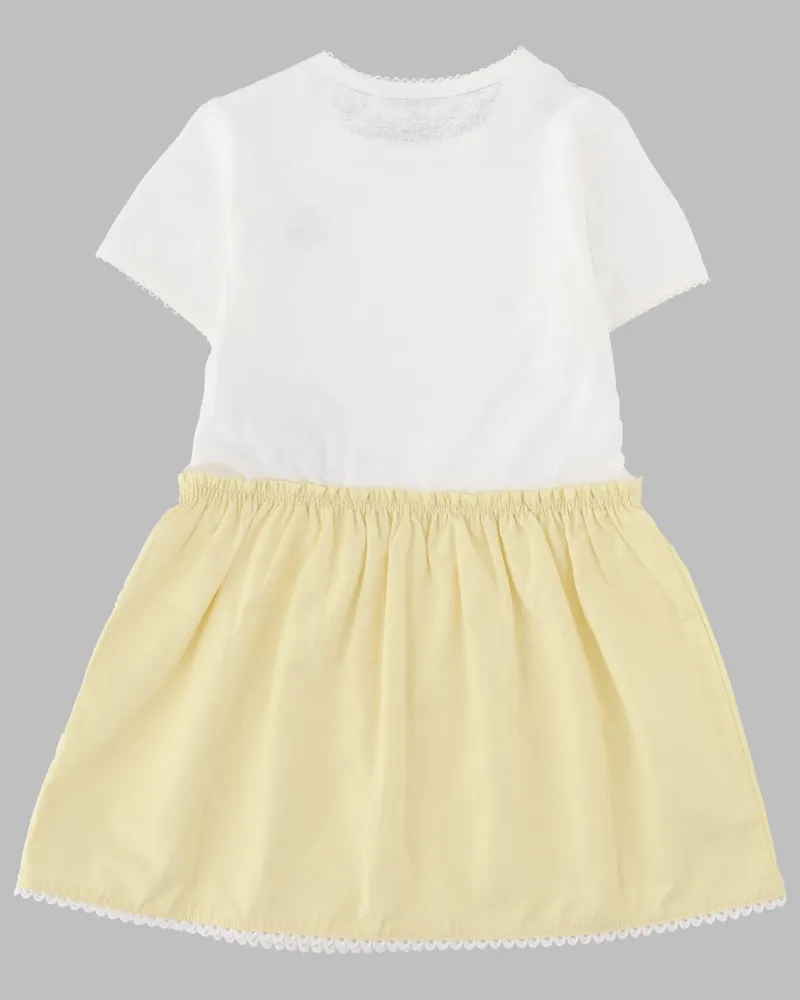 Moncler Short Sleeve Cotton Dress — Multicolor Multicolor