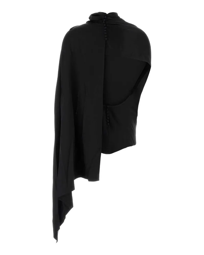 Magda Butrym Women's Blouse Black Silk Black