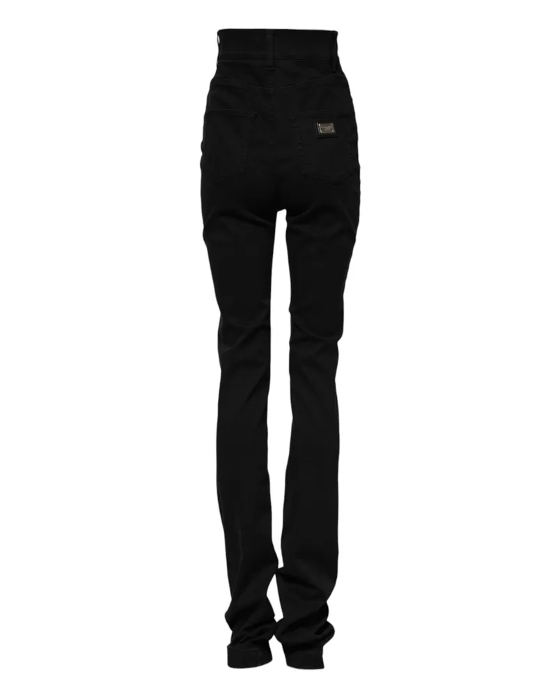 Dolce & Gabbana High-Waist Skinny Denim Jeans — Black Black