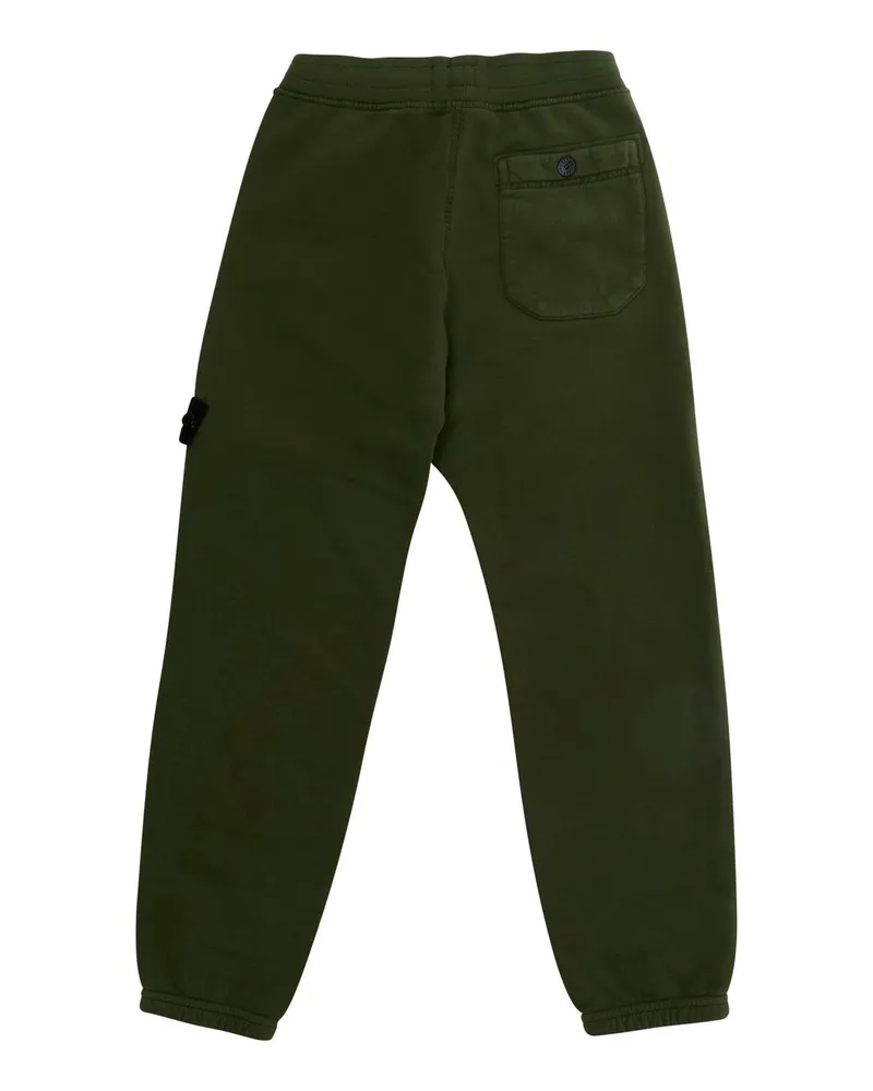 Stone Island Boys' Sweat Bottoms Green Cotton Trousers Green