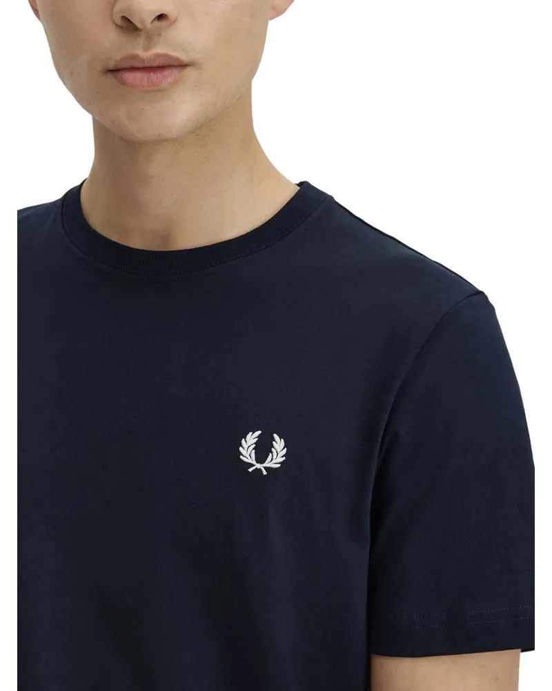 Fred Perry Embroidered Laurel Wreath Logo T-Shirt — Navy Navy