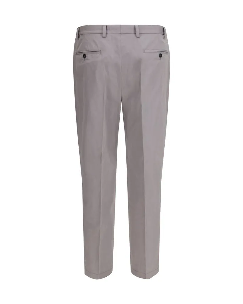 Prada Men's Gray Cotton Dress Pants Gray