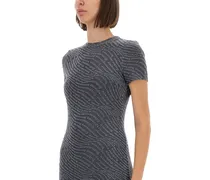 Logo Jacquard Mini Dress — Gray