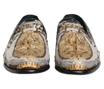 Sequin-Embroidered Leather Loafer — Multicolor
