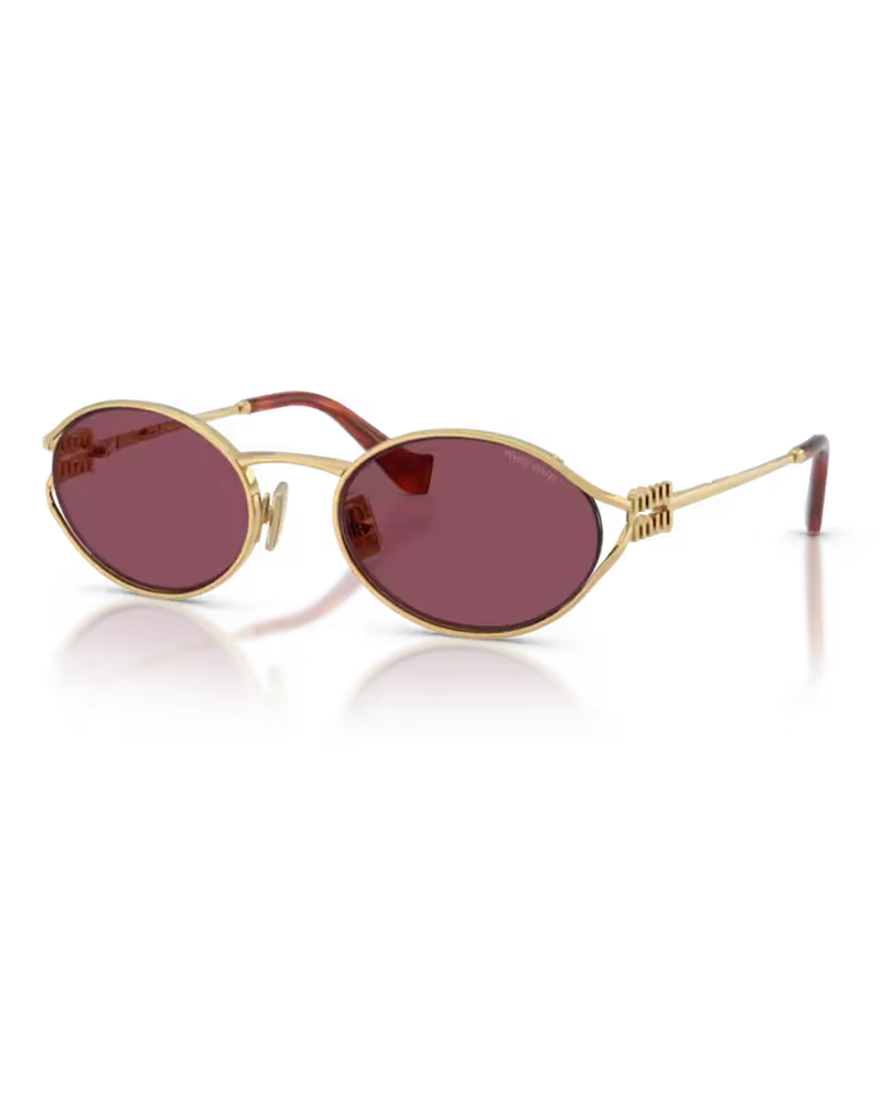 Miu Miu MU52YS Oval Frame Sunglasses — Gold Gold