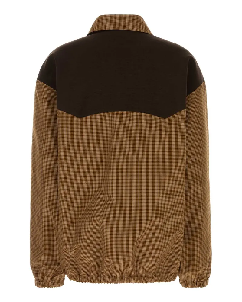 Miu Miu Women's Embroidered Cotton Jacket Caramello Giubbini Brown