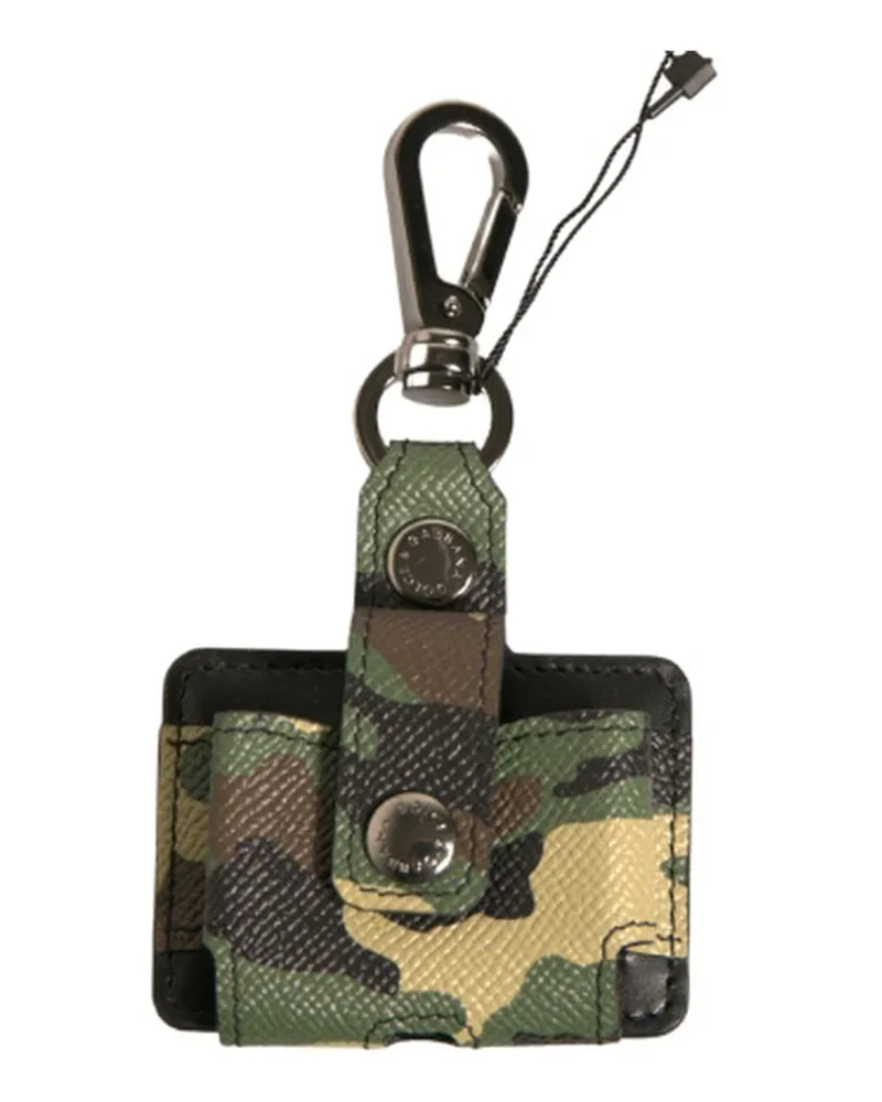 Dolce & Gabbana Men's Multicolor Camouflage Leather Metal Airpods Case Accessory Multicolor