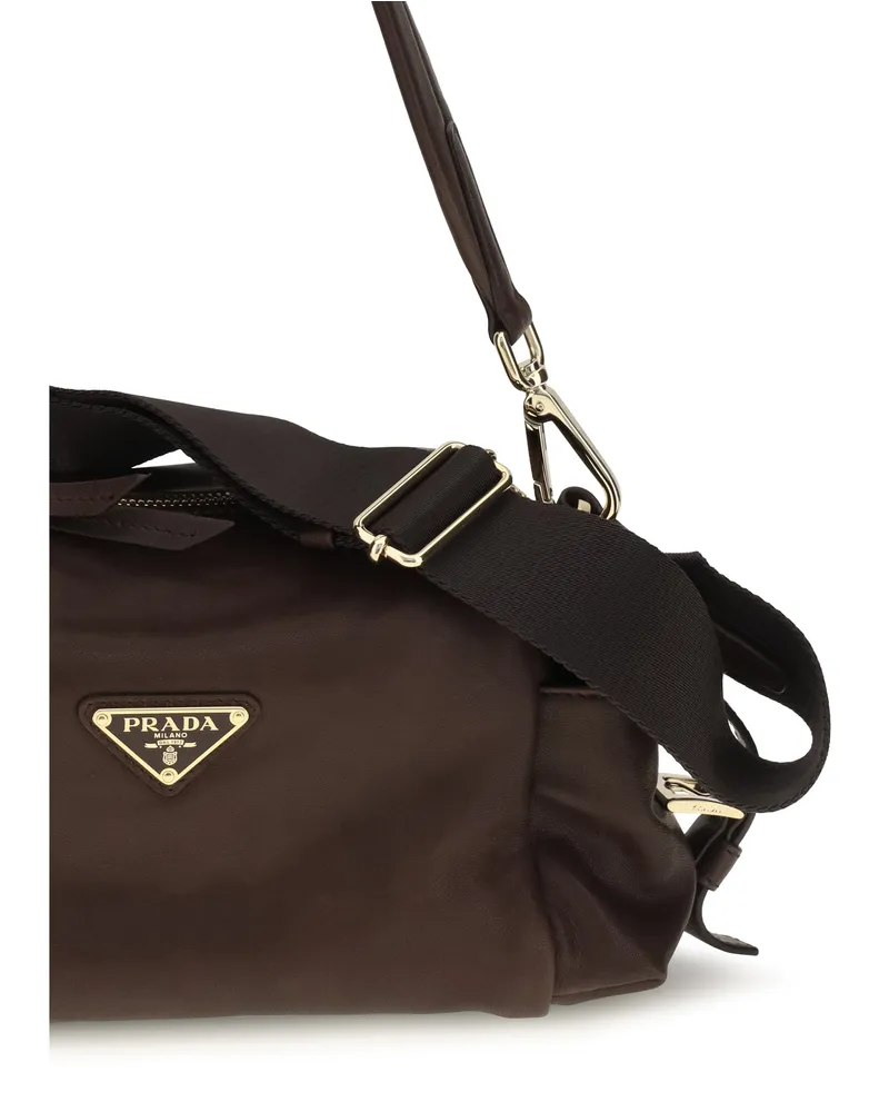 Prada Women's Shoulder Bag Explore Nappa Leather Burnt Brown - Calf Brown