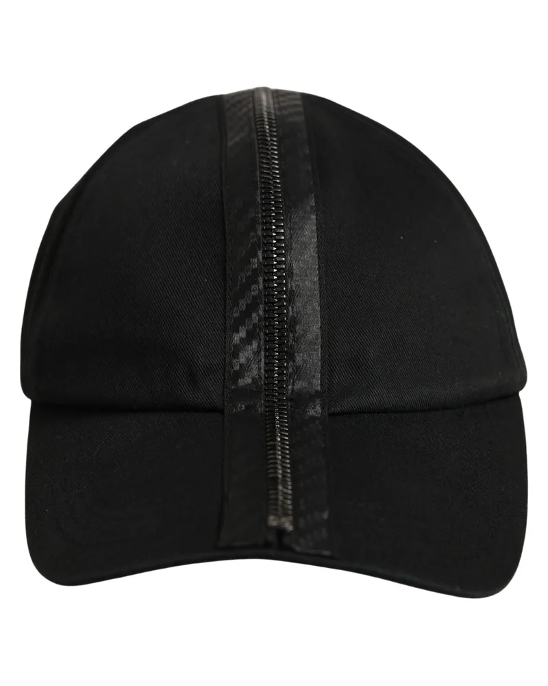 Dolce & Gabbana Men Black Cotton Baseball Cap 6 Panels Hat Elastane Black