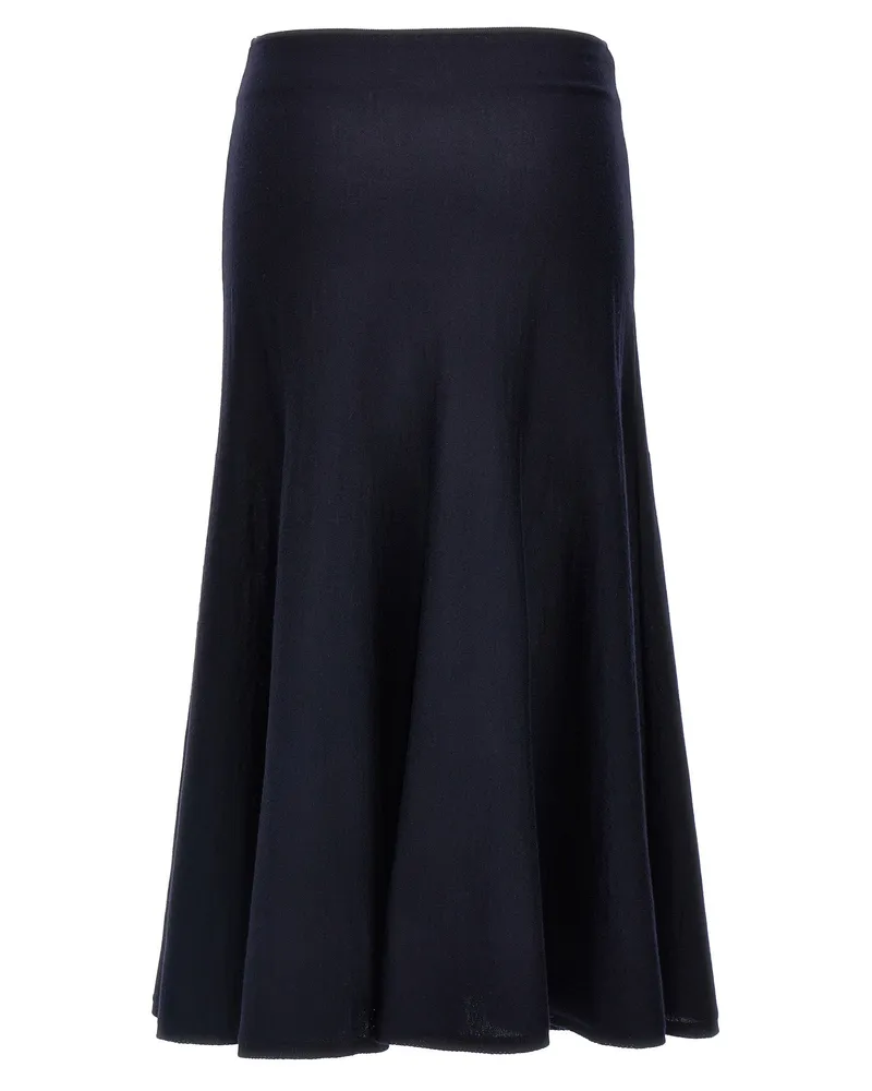 KHAITE Women's Blue Wool Midi Skirt Navy